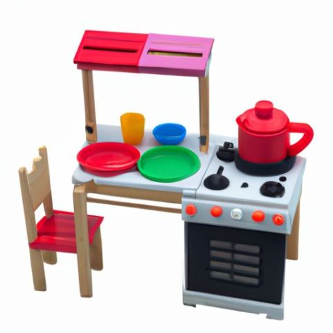 Jouet semblant jouer jeu de cuisine ensemble de jeu de cuisine Spray enfants jouet de cuisine en bois simulé support de barbecue 36 mois + ensemble de cuisine en bois pour enfants