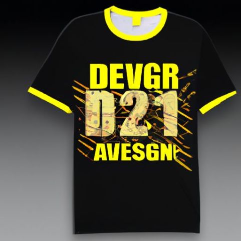인도의 검은 색 노란색 인쇄 텍스트 디자이너 새로운 디자인 도착 2023 컬렉션 남자 유행 티셔츠 고품질 유니폼 맞춤형 남여 티셔츠