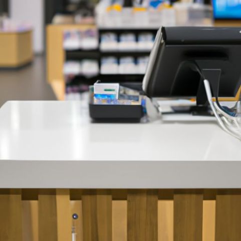 Table Wood Modern White Nail Small store supermarket checkout counters Reception Store Boutique Cashier Checkout Counter High Quality Front Desk