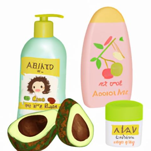 Set Perawatan Rambut Anak dan Sabun Bayi Almond Set Perawatan Kulit Produk Rambut Pelembab dan Nutrisi untuk Perawatan Bayi Alpukat Anak