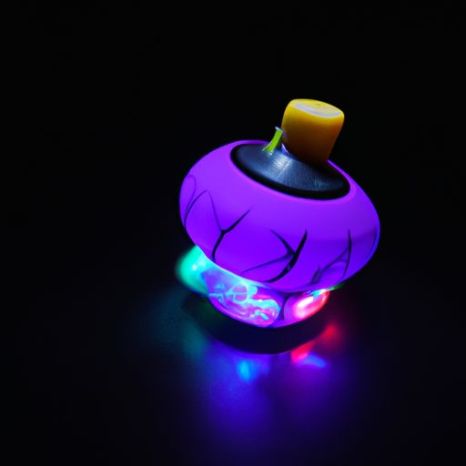 Mainan Lampu Mini Giroskop Atas Putar Hadiah Pesta Mainan Atasan Putar Labu untuk Anak-anak Halloween Led Bercahaya