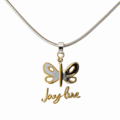Design „Just One Love“-Halskette mit Schmetterlingsanhänger, Halskette aus massivem Gold, modischer Anhänger aus 18-karätigem Echtgold