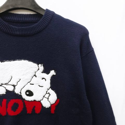 Fasilitas manufaktur sweter anak anjing wol, perusahaan pakaian rajut panjang