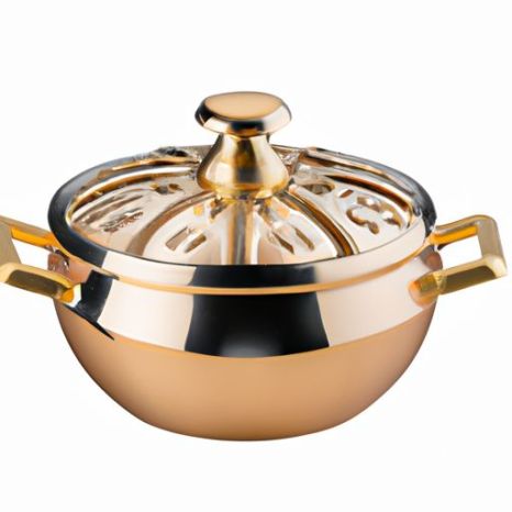 Cover Ramen Pot Binaural Handle pot double handle Natural/Gold Thickened Stainless Steel Korean Pot New Product Single Panelas Inox With