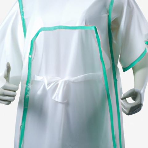 gaun isolasi loop gaun/celemek CPE kelas medis sekali pakai yang banyak digunakan dalam bidang medis dengan Jempol