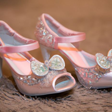 crystal shoes children's high heels girls non slip princess jelly shoes Elegant princess Elsa girls sandals Cinderella