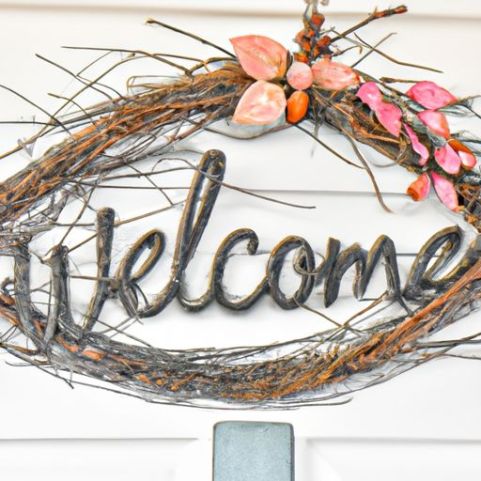 Door Welcome Porch Decor Wall Hanging home ac ssories Rustic Wreaths Wooden Home Outdoor Farmhouse decoration custom Hello Sign for Front