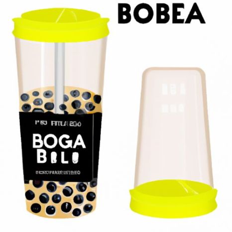 copo de plástico com tampa copo boba em formato quadrado tampa para embalagem de bebidas de chá bolha boba fria fácil de tirar Descartável de parede única