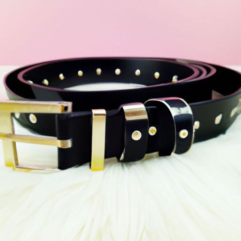 wild black elastic pin buckle bling bling women's belt girdle decorative belt for women Double buckle patent leather