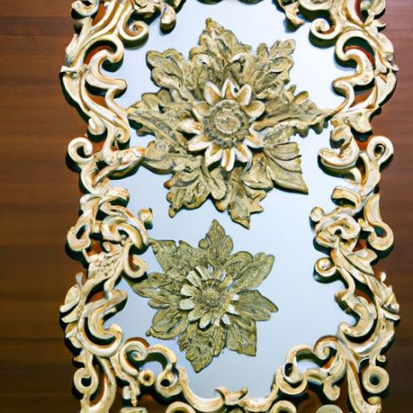 Motivo floreale in legno di mango fatto a mano a specchio con parete di buona qualità