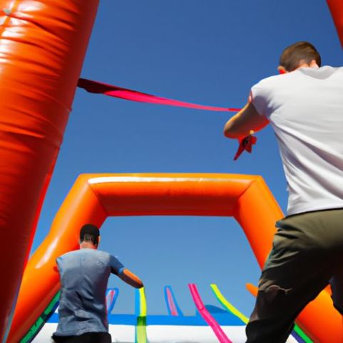 Game For Compare Who dual line stunt Is Stronger Challenge Adults Inflatable Bungee Run Outdoor Sports