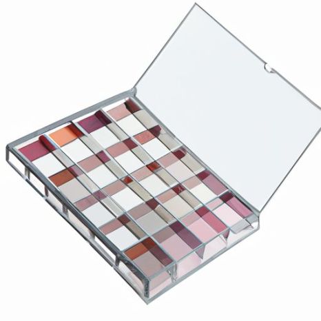 透明立方体化妆品收纳盒眼影调色板托盘，带手柄，适用于储物托盘亚克力 7 格