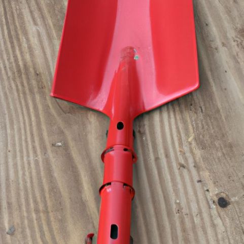 Pá de cabeça com cabo de madeira ferramenta de acampamento ao ar livre metal vermelho de alta qualidade