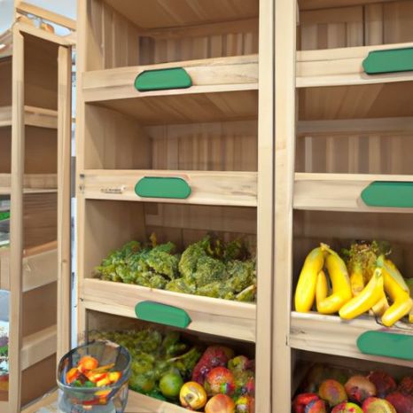 डिस्प्ले रैक केस ड्यूटी लकड़ी स्नैक शॉप भारी सुपरमार्केट उपयोग फल सब्जी
