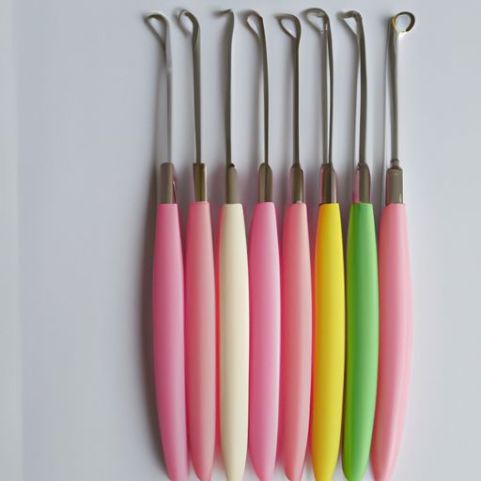 Набор вязальных спиц, ручной инструмент для рукоделия, вязание крючком из цветной пряжи с мягкой алюминиевой ручкой