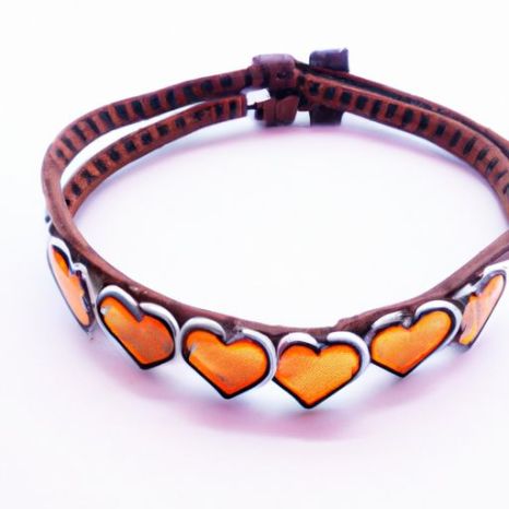Heart Crystal Bracelet Fashion fathers day gift Genuine Cow Leather Love