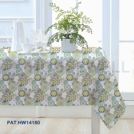 Solid Color Jacquard Polyester Tablecloths, Water Repellent, Wipes Clean , Quick Dry
